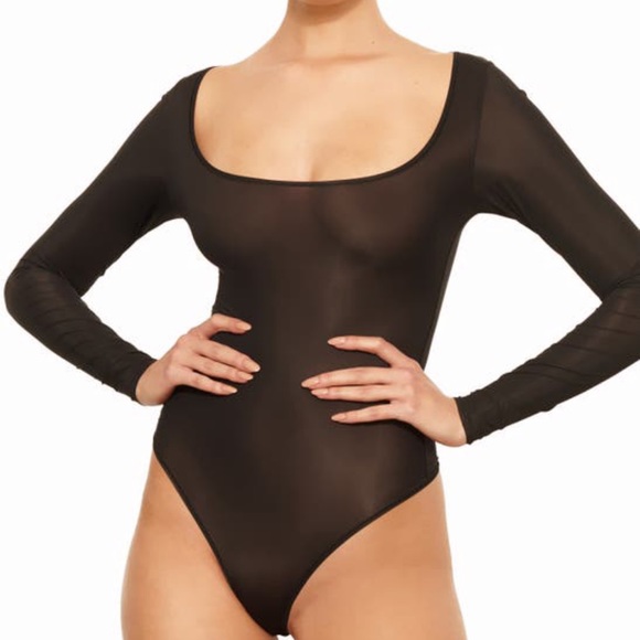 SKIMS Tops - SKIMS Jelly Sheer Long Sleeve Bodysuit